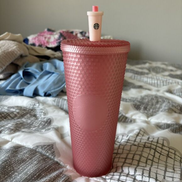 Starbucks 2022 Pink Lemonade Soft Touch Studded Cold Cup Tumbler 24oz - Picture 3 of 4